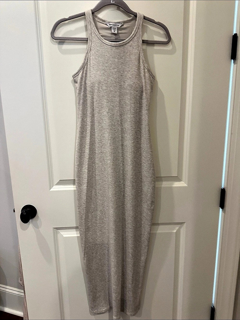 Athleta Signature Rib Maxi Dress Gray Size Large
